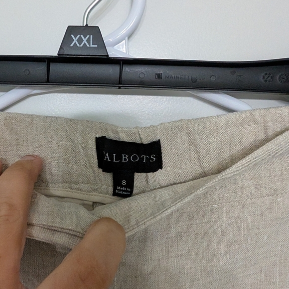 Talbot's, Women's Size 8 100% Linen, Cropped Pants, Khaki - Picture 3 of 6